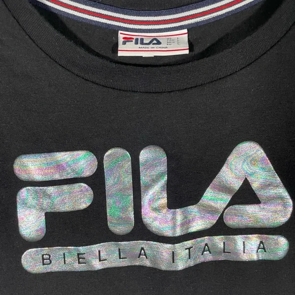 Fila Black Short Sleeve Tee with Logo - Picture 3 of 9